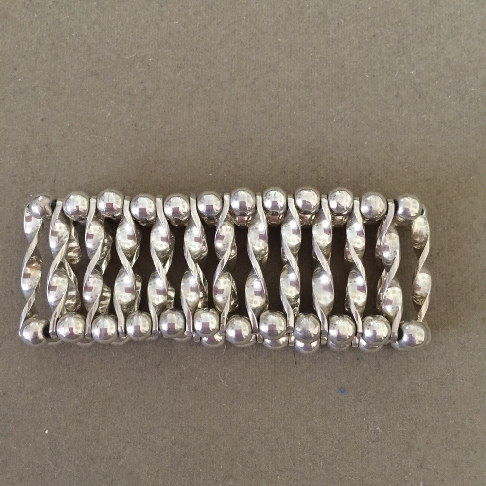 Taxco Sterling Silver Elastic Bracelet